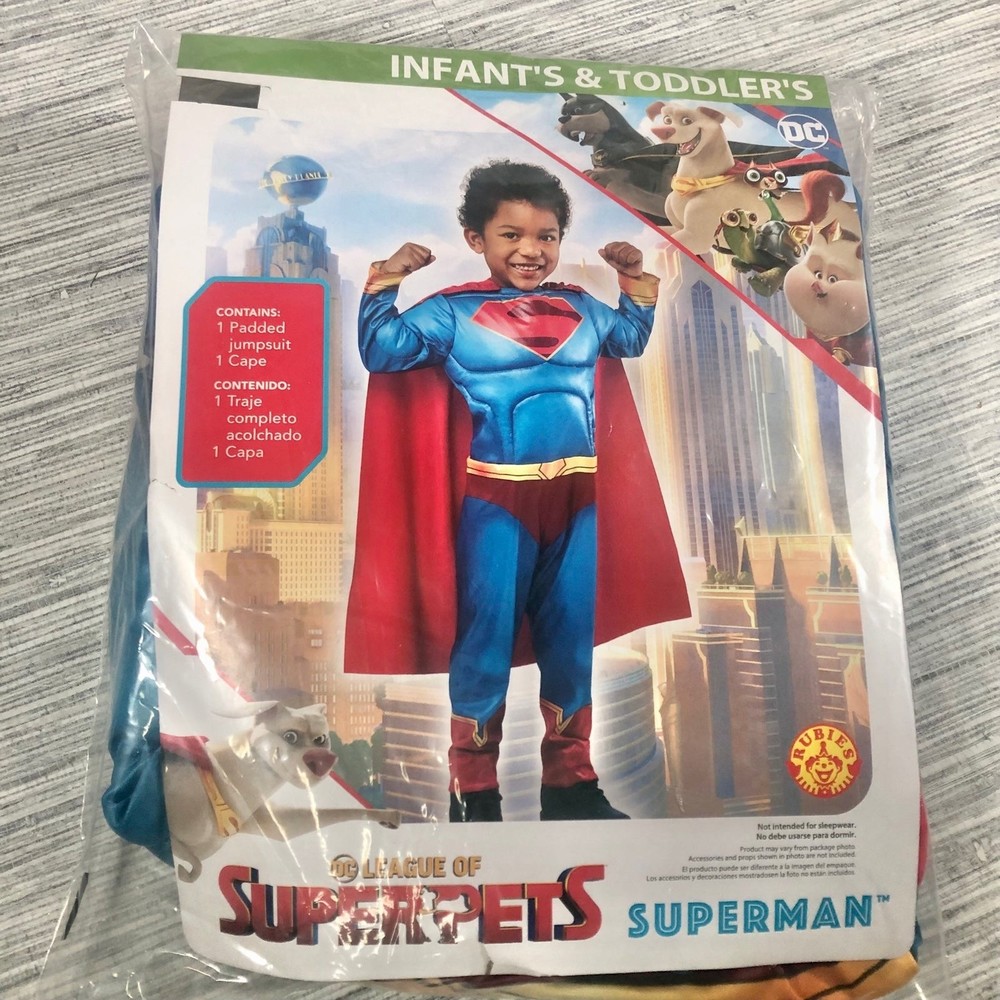 Boys DC League of Super Pets SUPERMAN Halloween Costume 4T.  (c56) - Picture 2 of 3